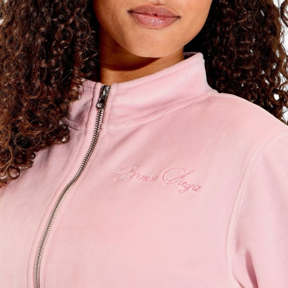 Legendary Rootz Brown Suga Velour Zip Up Hooded Jacket Size X-Small - Picture 4 of 7